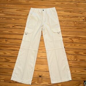 American Eagle stretch cargo pants, cream, size 2